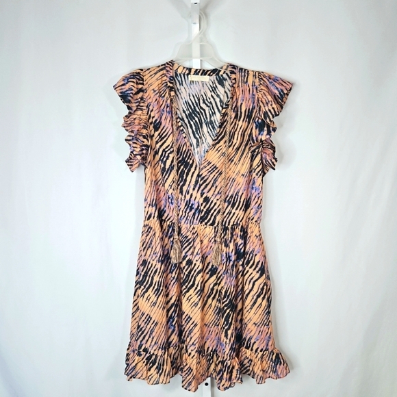 Ulla Johnson Ruffled Orange Midi Dress Size 0 - Picture 1 of 7